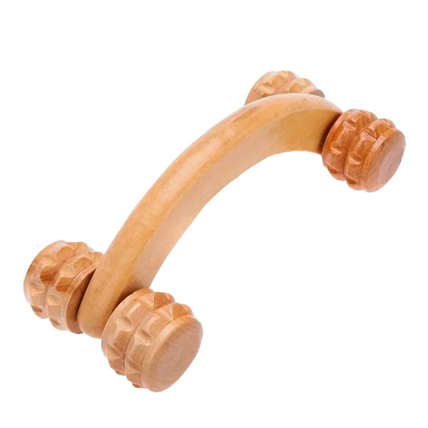 Massageador de Madeira Carrinho 4 Rodas