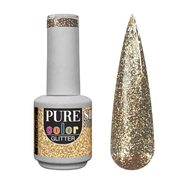Verniz de Gel Pure Glitter Dourado 10ml