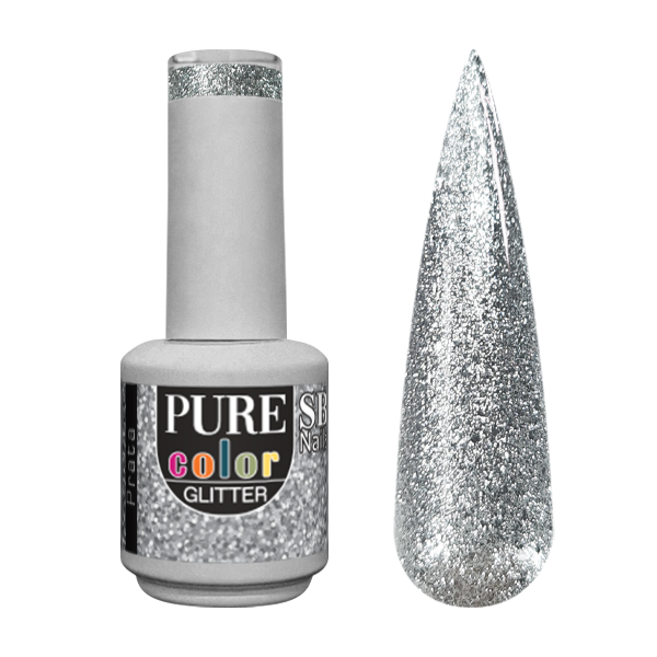Verniz de Gel Pure Glitter Prata 10ml