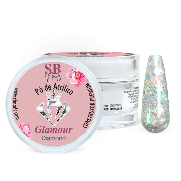 Pó de Acrílico Construtor Glamour Diamond 30g