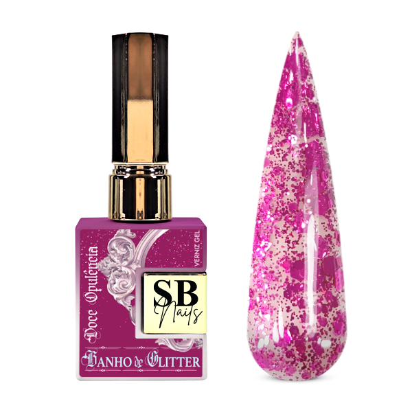 Verniz Gel Doce Opulência Banho de Glitter