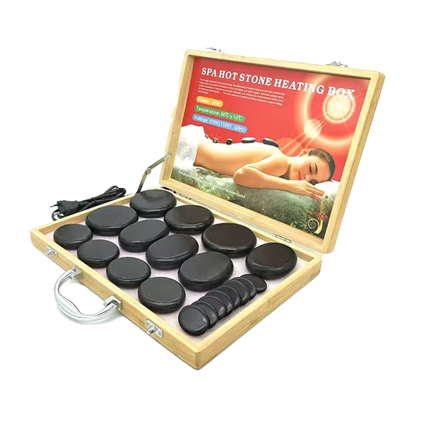 Maleta aquecedora com 20 pedras massagem