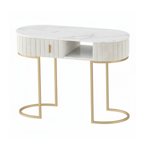 Mesa Concept Lovely em Veludo Pérola