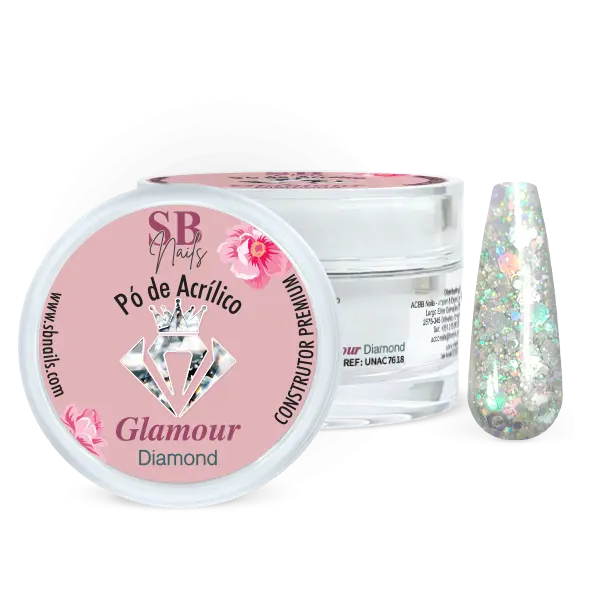 Pó de Acrílico Construtor Glamour Diamond 30g