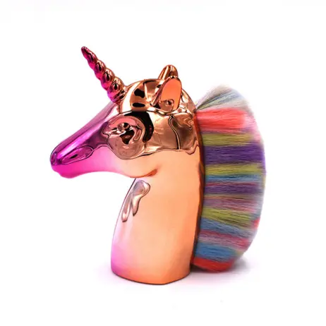 Pincel de Limpeza de Pó Unicórnio Rosa Gold