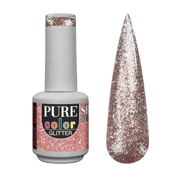 Verniz de Gel Pure Glitter Rosé Gold 10ml