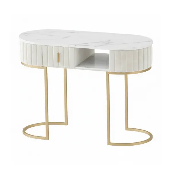 Mesa Concept Lovely em Veludo Pérola