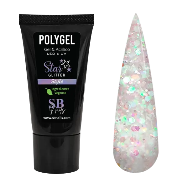 Polygel Vegano Bisnaga Star Glitter Style SBNails 30g