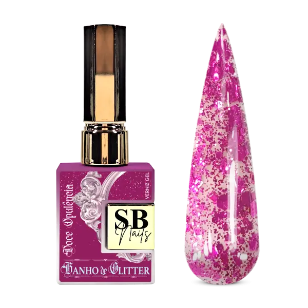 Verniz Gel Doce Opulência Banho de Glitter