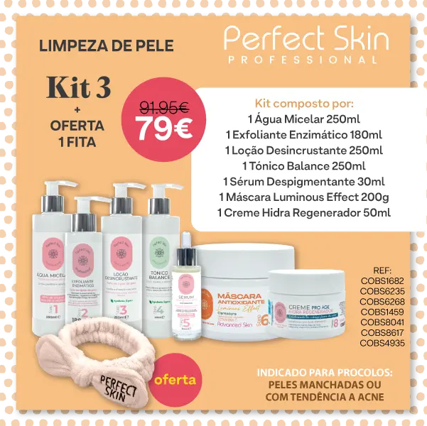 Kit Limpeza de Pele 03 Pele Manchadas ou com Tendencias a Acne
