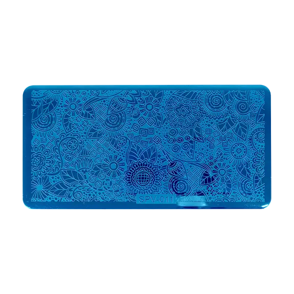 Placa Carimbo Estampa Efeito Folhas e Flores