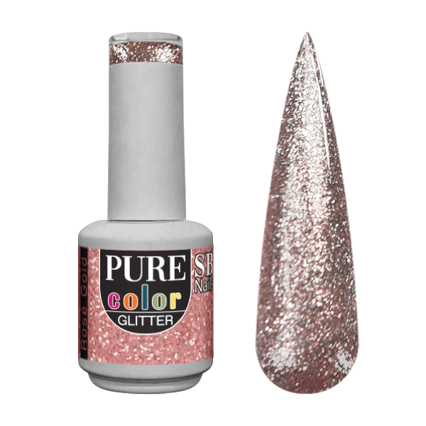 Verniz de Gel Pure Glitter Rosé Gold 10ml