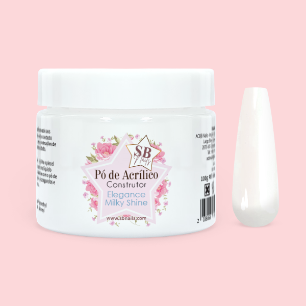 Pó Acrílico Construtor Elegance Milky Shine 100g